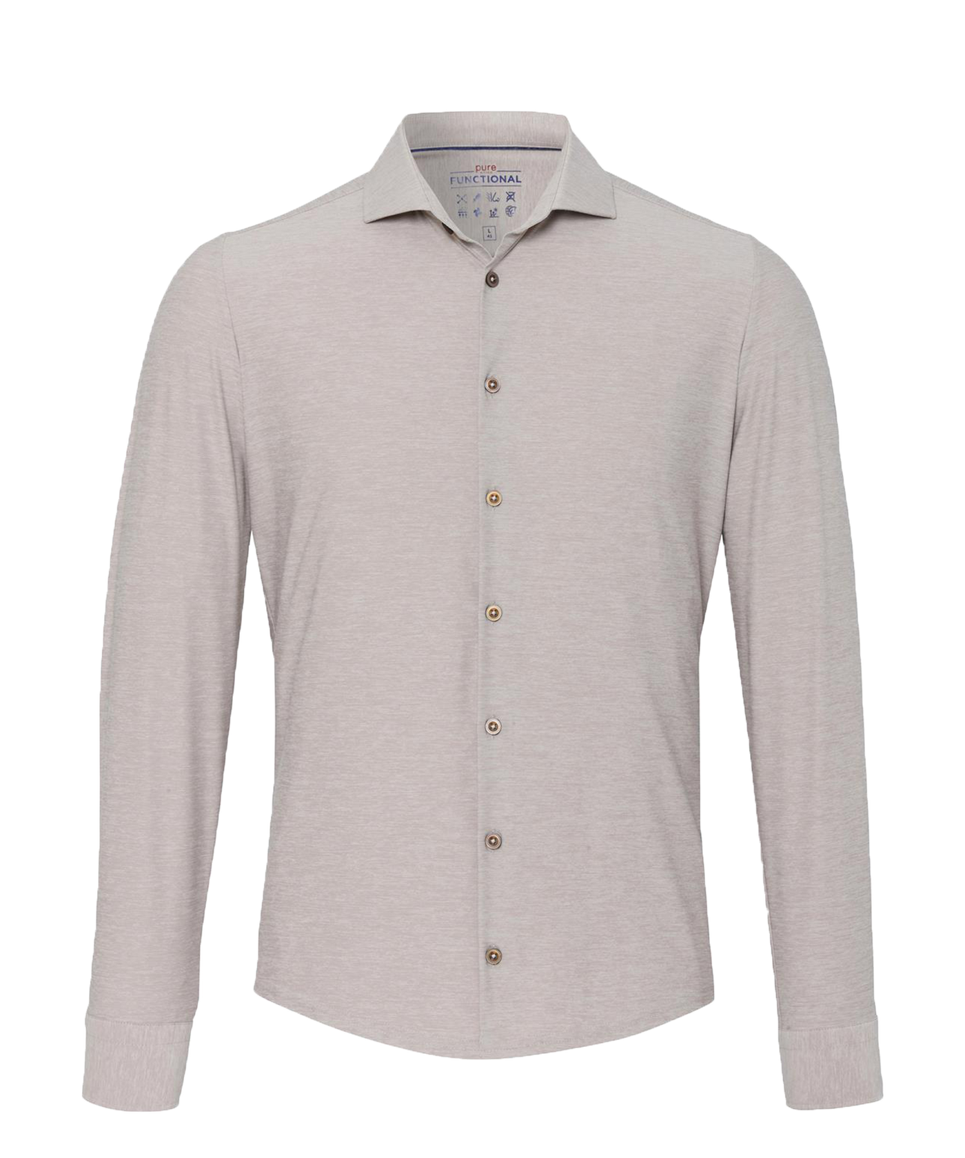 Pure - 3389-21750 - Functional Shirt - 210 Beige Plain