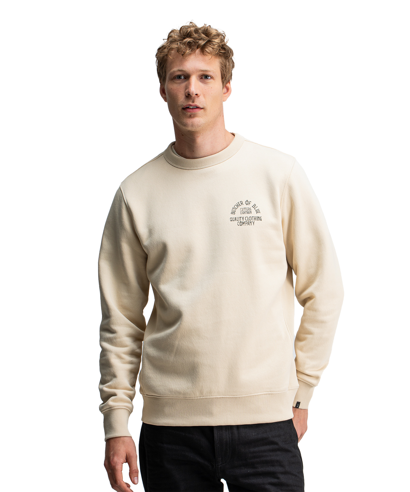 Butcher of Blue - M2523008 - Army Frat Crew - 618 Beige Grey