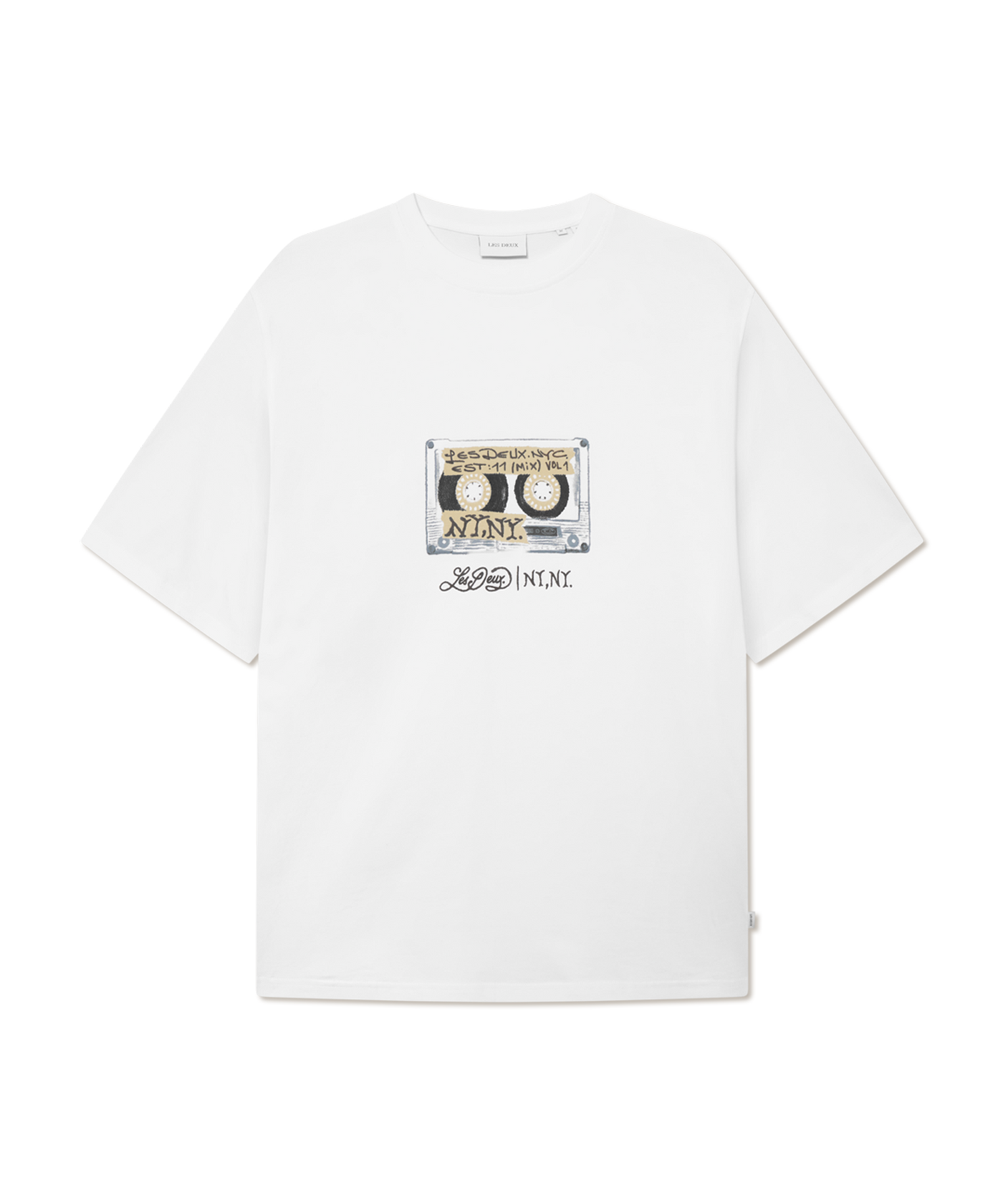 Les Deux - 1000737 - Mix Tape T-shirt - White