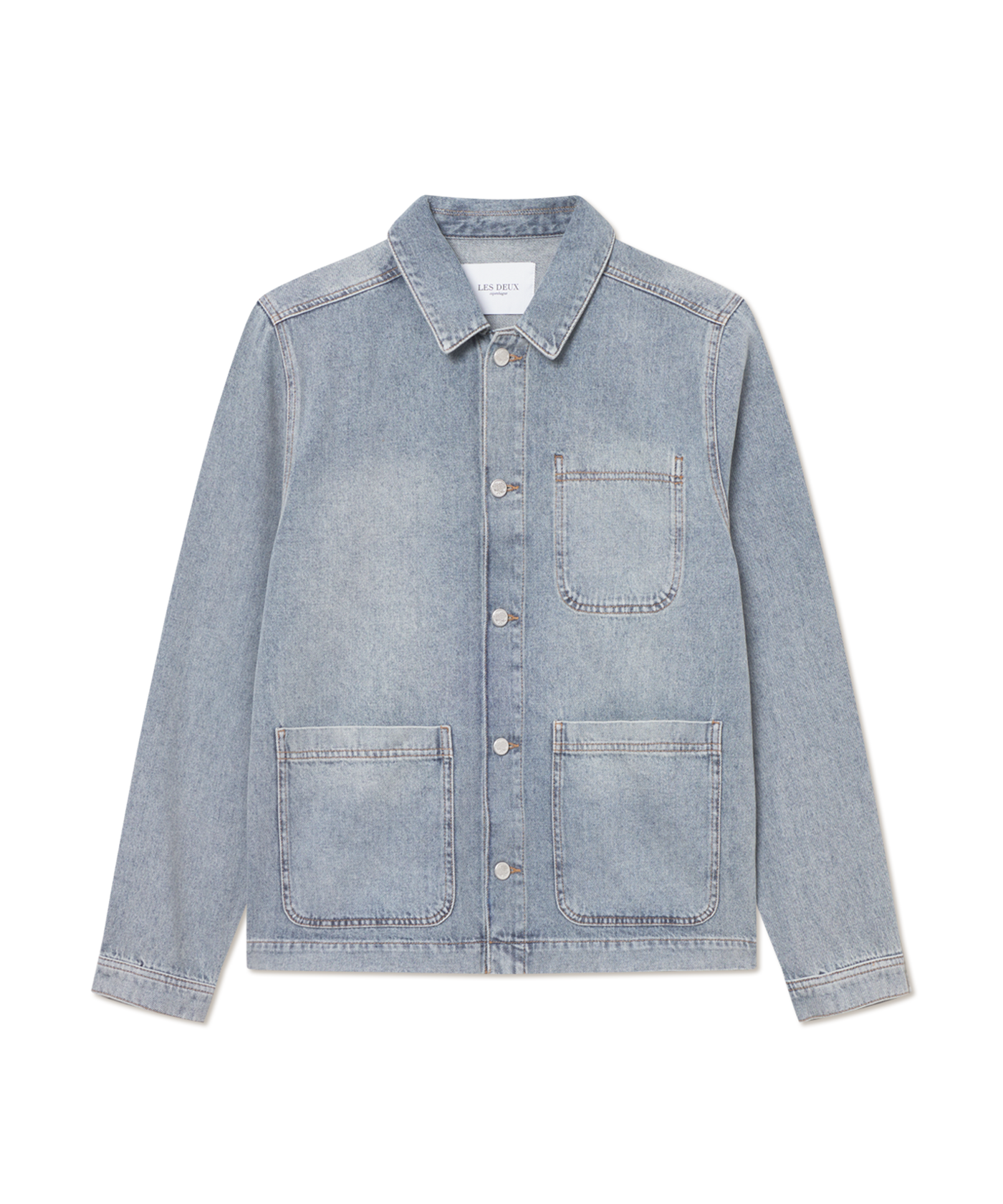 Les Deux - 1000551 - Layton Washed Denim Overshirt - Lt Indig