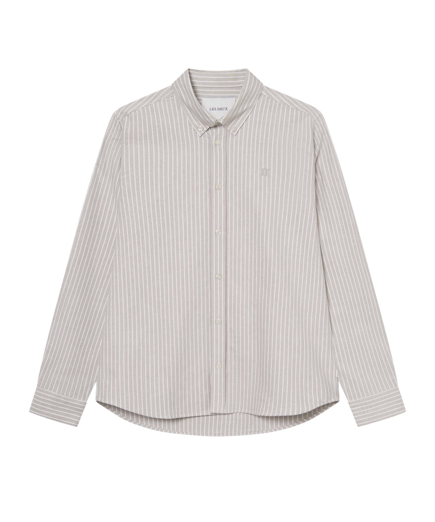 Les Deux - 1001703 - Konrad Striped Oxford Shirt - Dk Sand
