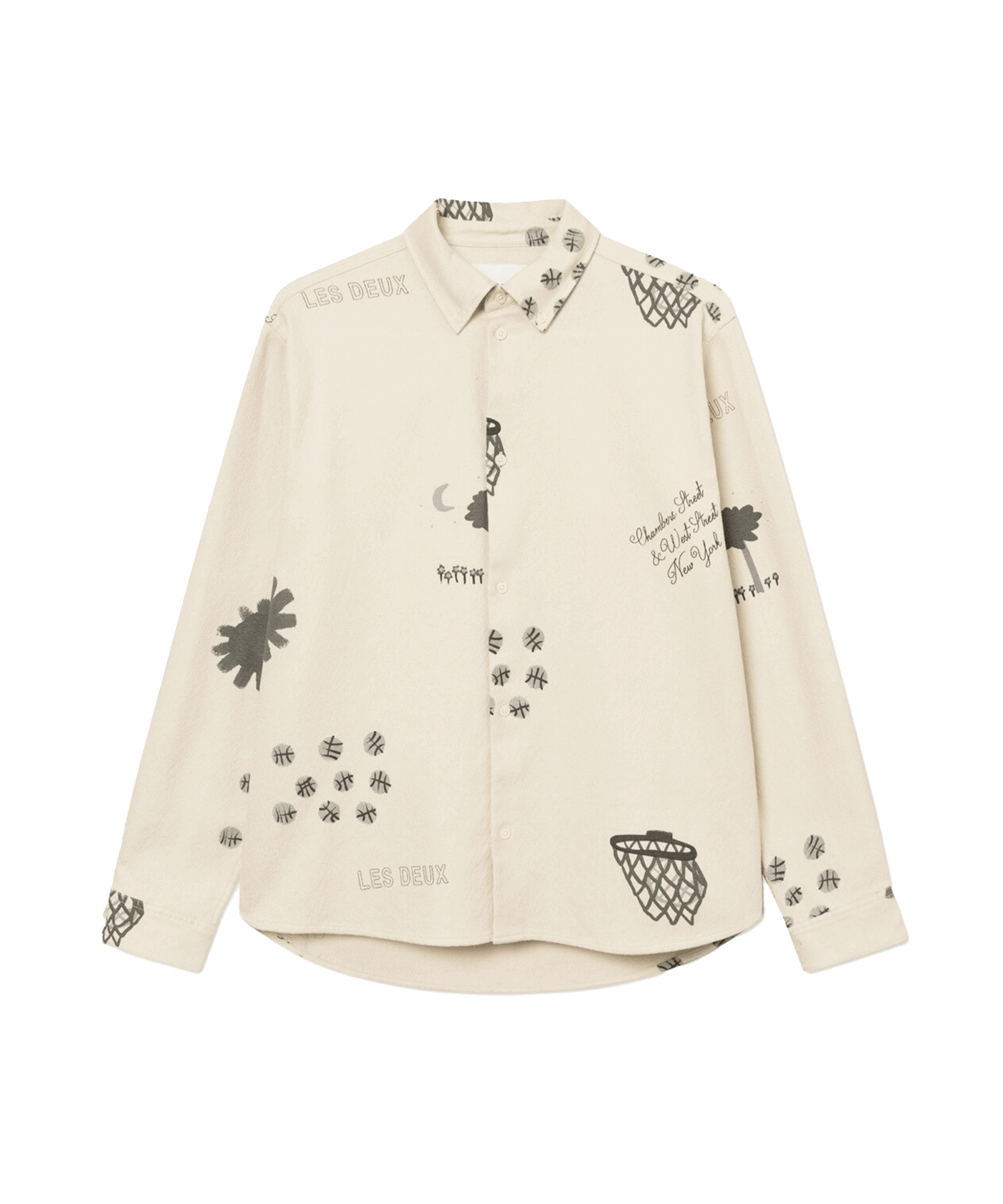 Les Deux - Ldm410210 - Karl Aop Shirt 2.0 -  Ivory/grey