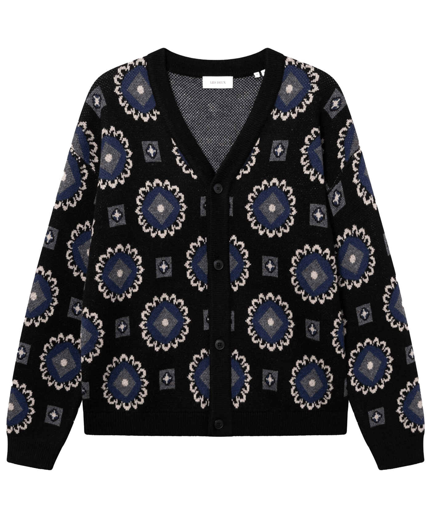 Les Deux - Ldm310140 - Aro Paisley Cardigan - Black/blue