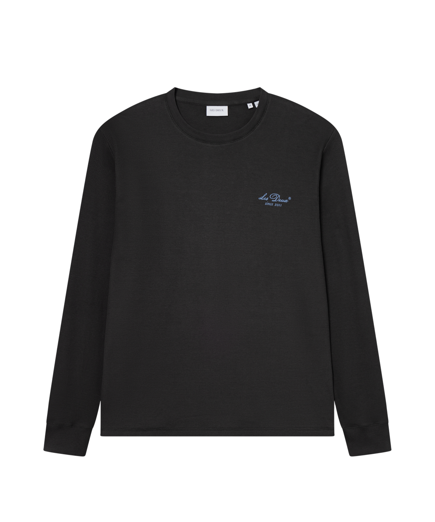 Les Deux - 1001024 - Brady Skyline Waffle L/s T-shirt - Raven