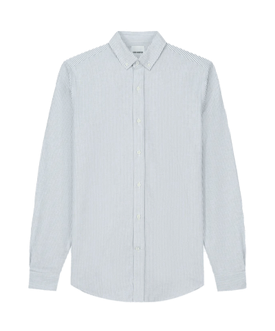 VAN HARPER - Sh101 - Organic Oxford Shirt - Navy Stripes