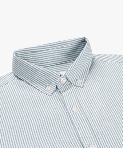 VAN HARPER - Sh101 - Organic Oxford Shirt - Navy Stripes