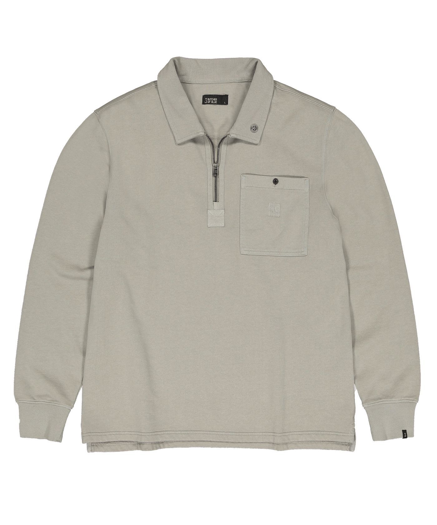 Butcher of Blue - M2423001 - Tau Zip Polo - Granite Green