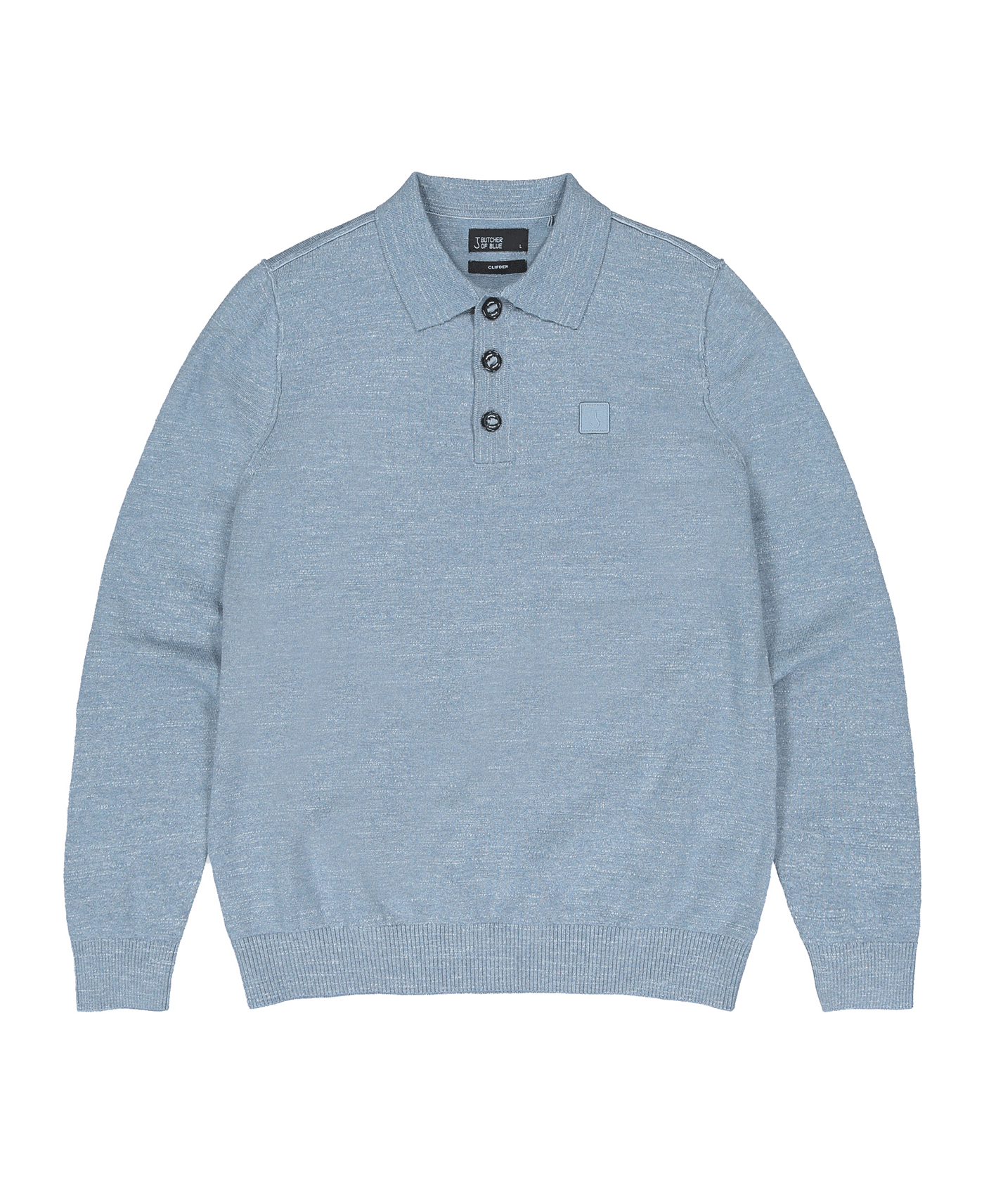 Butcher of Blue - M2416001 - Lt Clifden Polo Ls - 836 Lagoon Blue