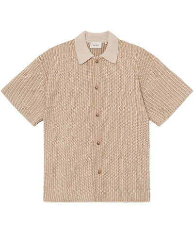 Les Deux - Ldm310127 - Easton Knitted Shirt - Camel/ivory