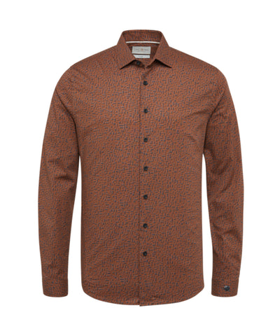 Cast Iron - Long Sleeve Shirt Print On Poplin Cappuccino