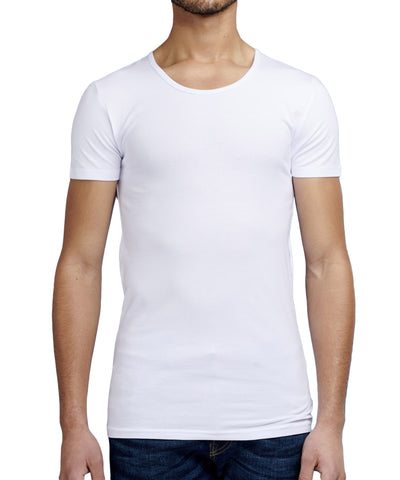 Garage - Bodyfit T-shirt Deep R-neck White