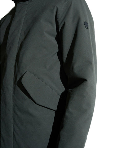 Groene regular-fit jacket met ritssluiting en capuchon