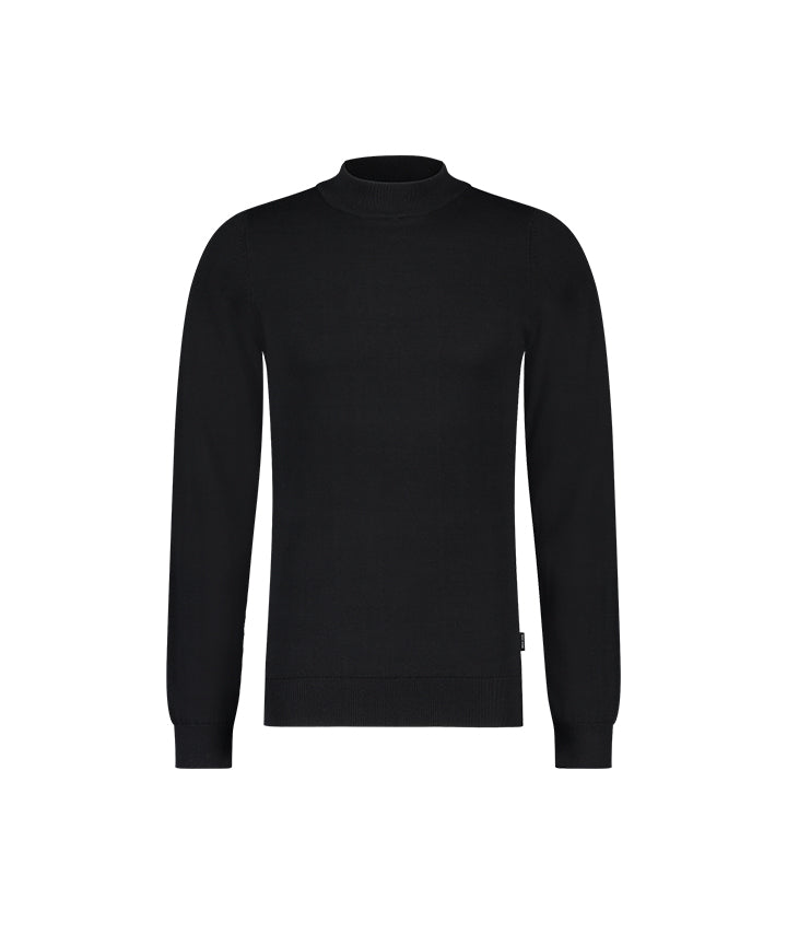 Zwarte slim-fit trui van Saint Steve met mock neck