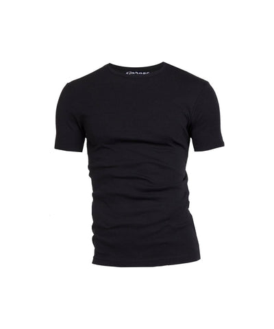 Zwart Garage bodyfit t-shirt met ronde hals en korte mouwen